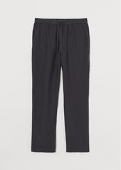 H&M H & M - Washed Linen Pajama Pants - Gray