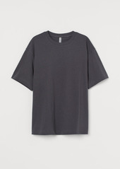 H&M H & M - Wide-cut Cotton T-shirt - Gray
