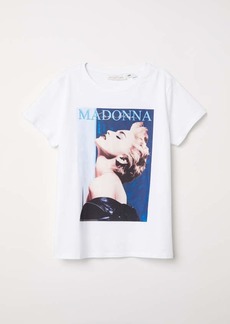 H&M H & M - T-shirt with Printed Design - White/Madonna - Women