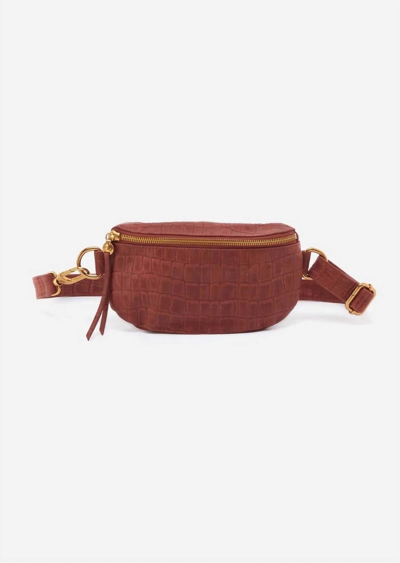 Hobo International Women's Fern Croco Embossed Belt Bag In Brandy