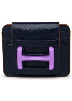 Hogan Blue leather cardholder