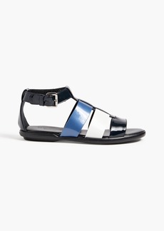 HOGAN - Color-block patent-leather sandals - Black - EU 34.5