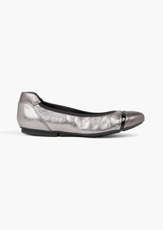 HOGAN - Wrap metallic smooth and pebbled-leather ballet flats - Metallic - EU 36.5