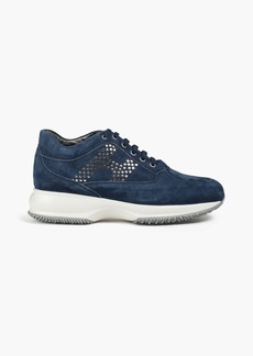 HOGAN - Perforated suede sneakers - Blue - EU 40