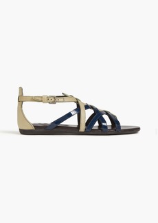 HOGAN - Valencia smooth and patent-leather sandals - Blue - EU 37