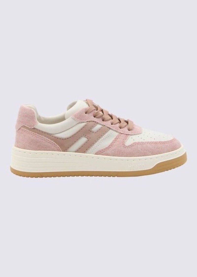 HOGAN PINK AND WHITE LEATHER H630 SNEAKERS