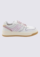 HOGAN WHITE AND PINK LEATHER H630 SNEAKERS