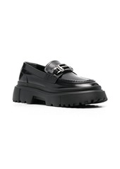 Hogan logo buckle platform loafers