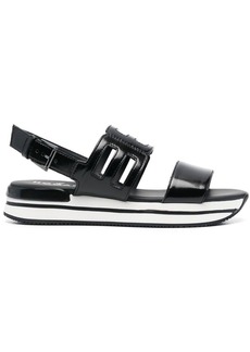 Hogan logo-embossed slingback sandals