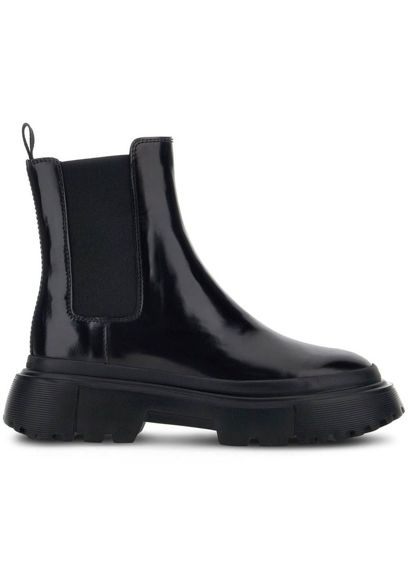 Hogan patent-leather Chelsea boots