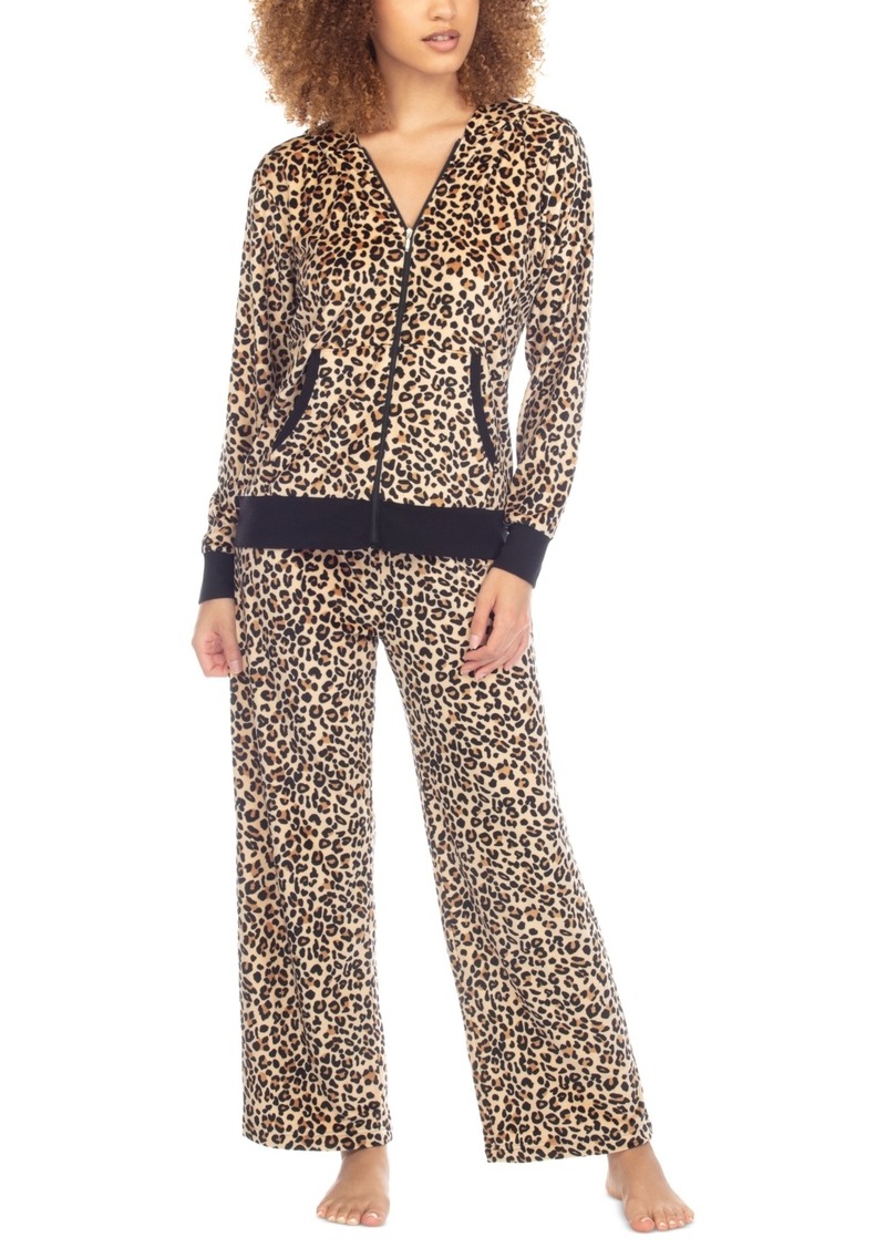 Honeydew Baby Fleece Hoodie Lounge Set - Natural Leopard