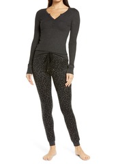 Honeydew Intimates By the Fire Pajamas in Charcoal Leopard at Nordstrom