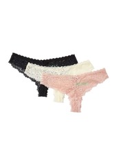 Honeydew Intimates Honeydew 3-Pack Lace Thong in Blk/blush/silver at Nordstrom Rack