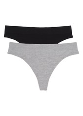 Honeydew Intimates HONEYDEW Tracey Seamless Thong - 2-Pack in Black/heather Grey at Nordstrom Rack