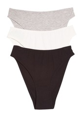 Honeydew Intimates Linds 3-Pack Briefs in Black/ivory/heather Grey at Nordstrom