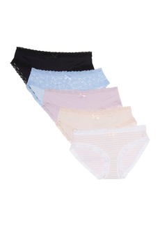 Honeydew Intimates Petra Hipster Underwear - Pack of 5 in Cove Ditsy/imperial/black at Nordstrom Rack