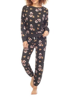 Honeydew Star Seeker Pajama Set in Black Floral