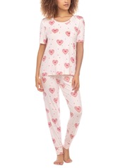 Honeydew Women's Happy Place 2-Pc. Printed Pajamas Set - Pure Hearts