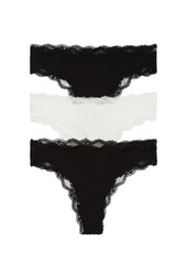 Honeydew Women's Lorelai Hi-Cut Thong Underwear Set, 3 Pieces - Black, White, Galaxy