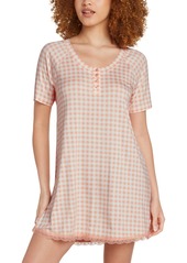 Honeydew Women's Lovely Morning Gingham Sleepshirt - Apricot Gingham