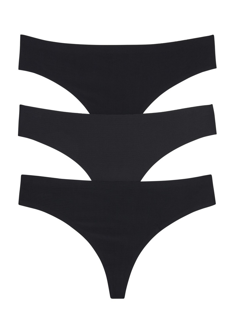 Honeydew Women's Skinz Thong Underwear Set, 3 Pieces - Black, Black, Black