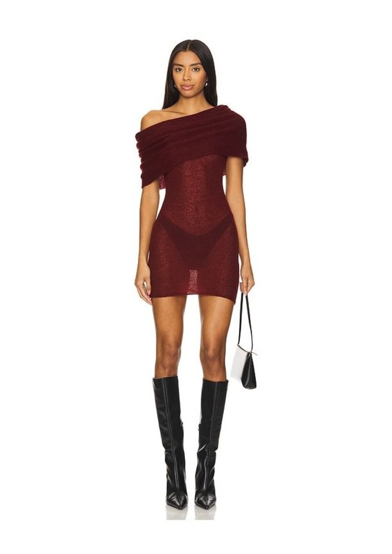 h:ours Adele Off The Shoulder Sweater Mini Dress