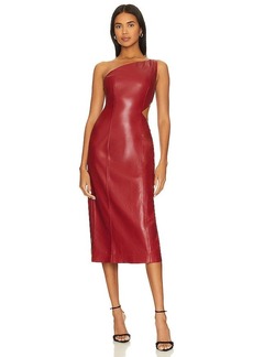House of Harlow 1960 x REVOLVE Bordeaux Faux Leather Midi Dress