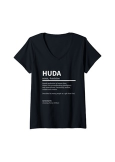 Womens Definition Huda First Name Huda First Name V-Neck T-Shirt