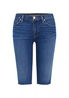 Hudson Jeans Amelia Mid-Rise Denim Knee-Length Shorts