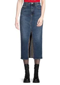 Hudson Jeans Front Slit Midi Denim Skirt