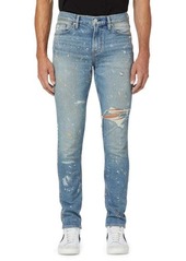 Hudson Jeans Axl Skinny Destructed Painted Jeans