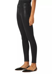 Hudson Jeans Barbara High-Rise Stretch Coated Skinny Ankle Jeans