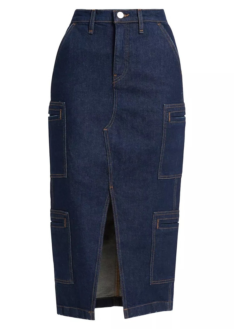 Hudson Jeans Cargo Denim Midi-Skirt