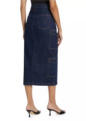 Hudson Jeans Cargo Denim Midi-Skirt