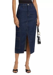 Hudson Jeans Cargo Denim Midi-Skirt