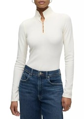 Hudson Jeans Cotton-Blend Long-Sleeve Bodysuit