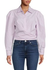 Hudson Jeans Cropped Wrap Shirt