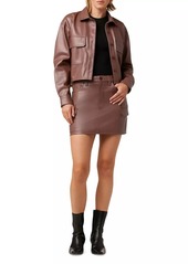 Hudson Jeans Faux-Leather Cargo Miniskirt
