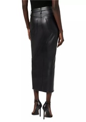 Hudson Jeans Faux Leather Five-Pocket Midi-Skirt