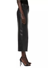 Hudson Jeans Faux Leather Five-Pocket Midi-Skirt