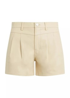 Hudson Jeans Faux Leather Front Yoke Pleated Shorts
