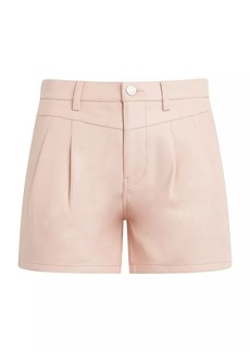 Hudson Jeans Faux-Leather Pleated Shorts