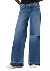 Hudson Jeans Freya Distressed Wide-Leg Jeans