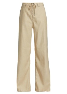 Hudson Jeans High-Waisted Wide-Leg Drawstring Trousers