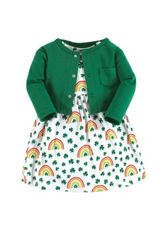 Hudson Jeans Hudson Baby Baby Girls Cotton Dress and Cardigan Set, St Patricks Rainbow - St patricks rainbow