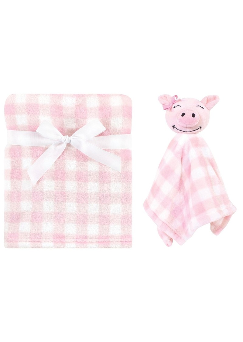 Hudson Jeans Hudson Baby Infant Girl Plush Blanket with Security Blanket, Pig, One Size - Pig