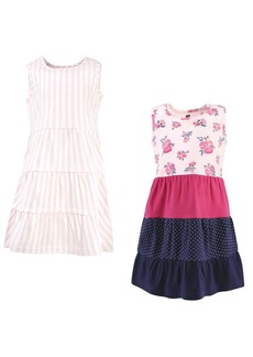 Hudson Jeans Hudson Baby Little Girls Cotton Dresses, Pink Navy Floral - Pink navy floral