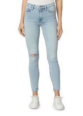 Hudson Jeans Hudson Barbara Distressed Super Skinny Cropped Jeans in Baby Face