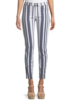 Hudson Jeans Barbara High-Waist Super Skinny Ankle Striped Jeans
