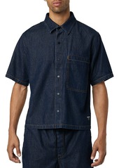 Hudson Jeans Hudson Denim Short Sleeve Button Front Crop Shirt